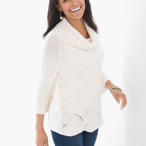 EUC White cotton pullover sweater